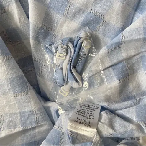 Tassels N Lace Tassel and lace blue gingham top - size M - NWT