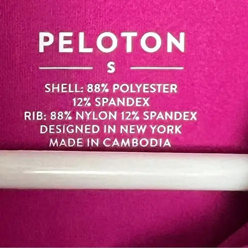 Peloton Women's Athletic Sporty 1/2 Zip Warm Up Pink Logo Long Sleeve Sz S