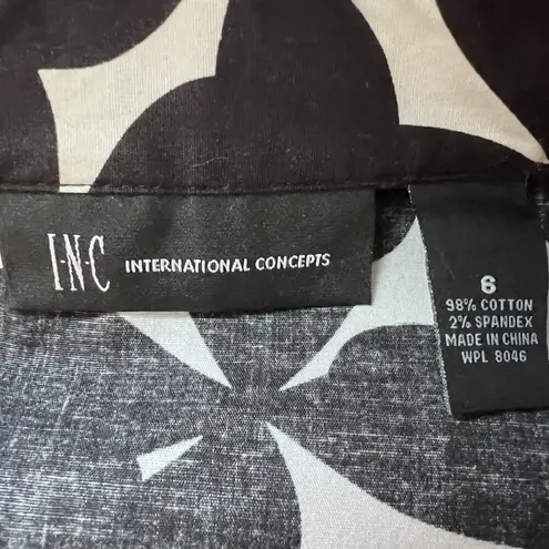 INC Y2K Floral Fit & Flare Dress Womens 6 Party Cocktail Wedding Guest Spring Black