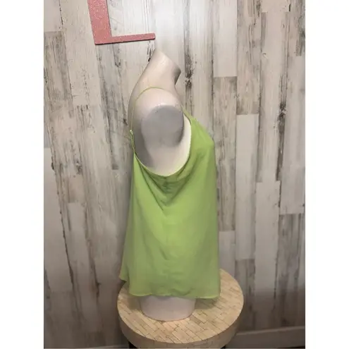 Naked Zebra  Lime Green Sleeveless V-Neck Blouse Women’s Large