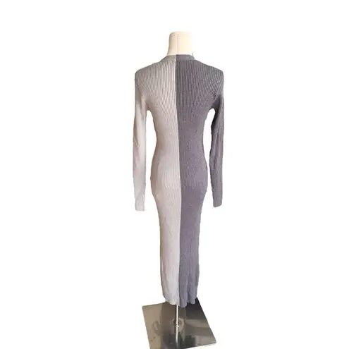 STAUD - Shoko Sweater Dress Gray Colorblock Midi Sz M