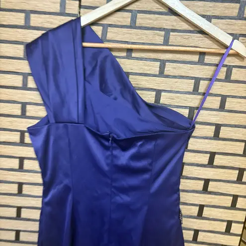 Eliza J . Purple One Shoulder Satin Dress Size 6