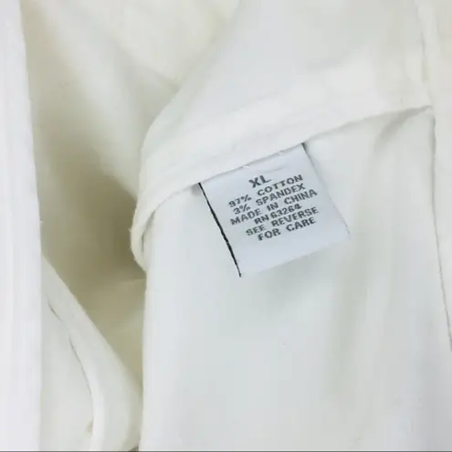 Dressbarn Three Button Front Short Sleeves Blazer Womens Size XL White Work