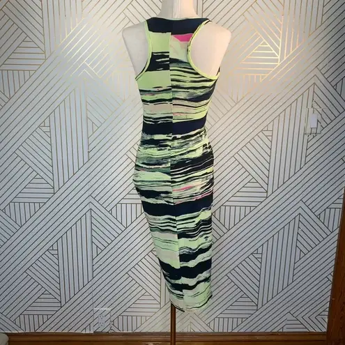Rachel Roy Michelle Printed Gathered Tank Dress Green Size XS
