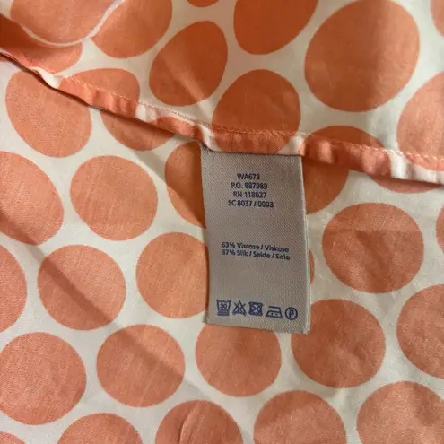 Boden Top Womens 8 Multicolor Polka Dot Silk Blend V Neck Short Sleeve Blouse