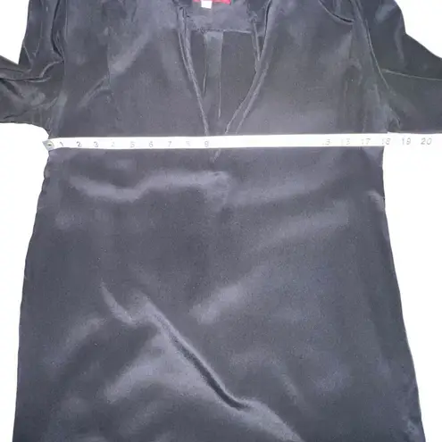 Karina Grimaldi Z/G 100% SILK SHIFT DRESS BLACK Vā NECK SHORT SLEEVE SIZE XS