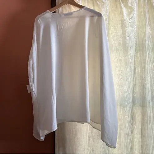 Patrizia Luca Oversized Caftan Tunic Top Blouse White NWT Size O/S One Size