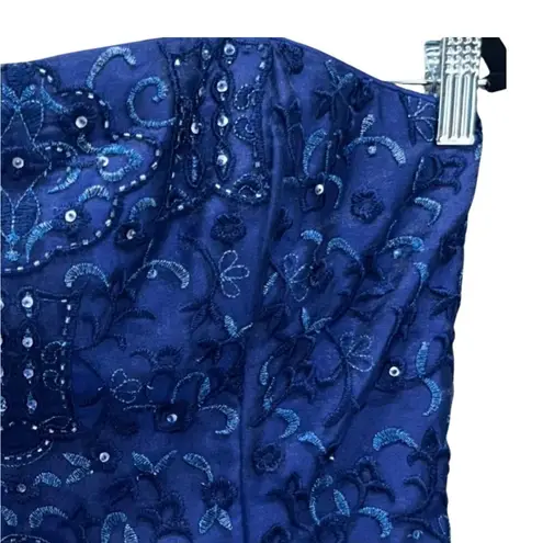 Jessica McClintock Vintage Corset Top 12 Cropped Beaded Embellished Party USA