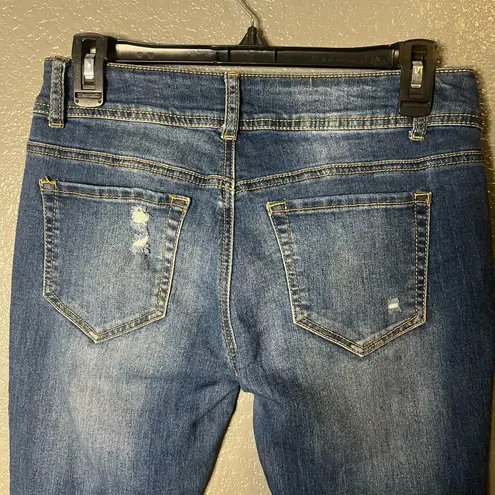 Encore jeans Encore Women's Blue Denim Skinny Distressed Medium Wash Stretch Jeans