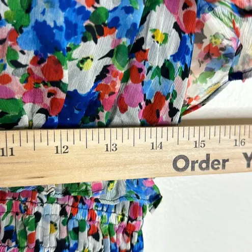Shoshanna Venezia colorful floral cinch waist Mini Dress size 4 ladies festival