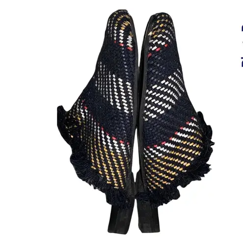 Kaanas Woven Multicolored Mule with Fringe
