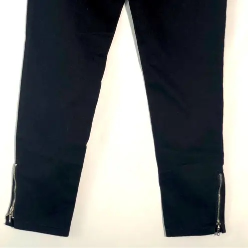 White House | Black Market  Mid Rise Black Jeans Skimmer Zip Ankle Rhinestone Sz 8