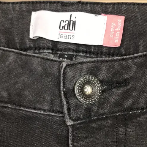 CAbi  Women’s Curvy Slim Boot Cut Faded Black Denim Jeans