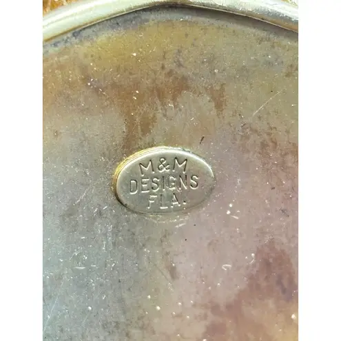 Vtg M&M Designs Gold Tone Black Crystal Beaded Floral Bangle Bracelet Earring