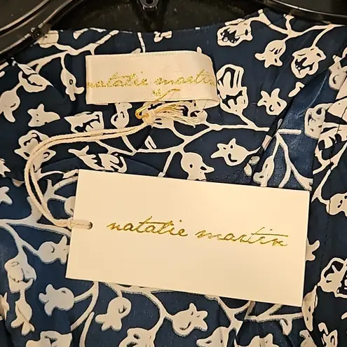 Natalie Martin ππ Kate Maxi Wrap Dress Pomegranate Print Indigo Blue Medium NWT