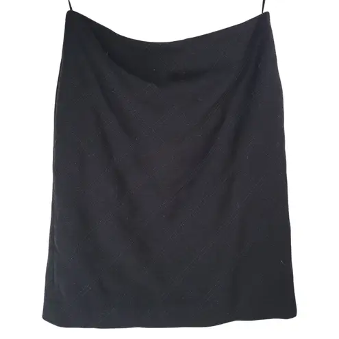 Anne Klein  Black Quilted Stitch‎ Pencil Skirt Womens Size 2 Knee Length Career