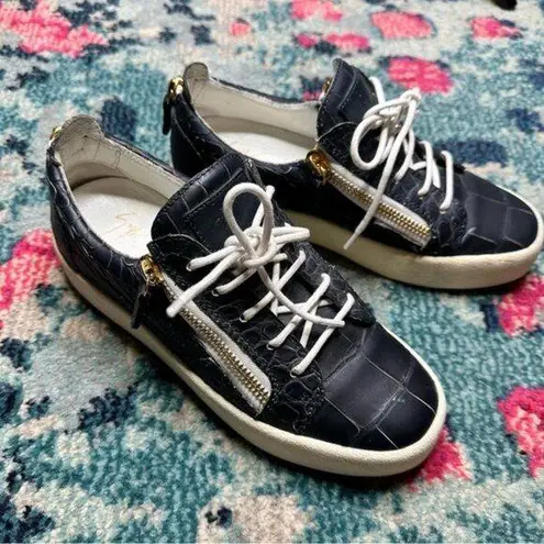 Giuseppe Zanotti Blue Croc Sneakers