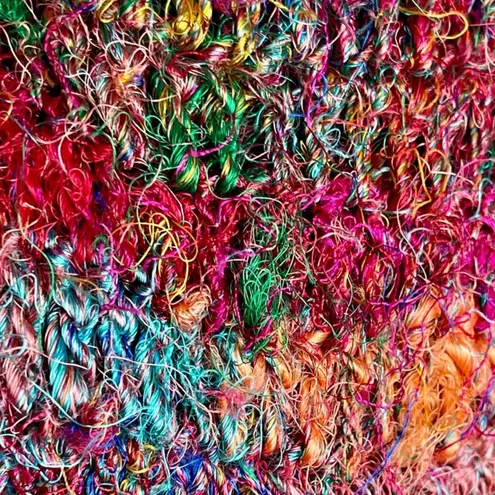 Lakhay's Collection Funky Fringe Woven Boho Crossbody Bag Purse 100% Silk