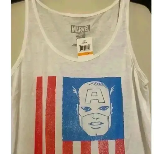 Marvel Nwt  𝅺captain America Brand White Tank/Cami‎