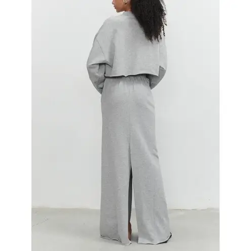 Commense Women's Live It Up Crop Sweatshirt Long Sleeve Pullover Gray XS NWT