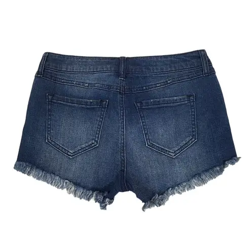 Harper Heritage Womens 26 Embroidered Patchwork Distressed Denim Shorts