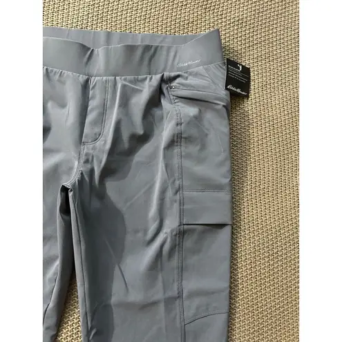 Eddie Bauer  Women's Gray Active Hiking Stretch Pullon Cargo Pants Sz 12 P NWT