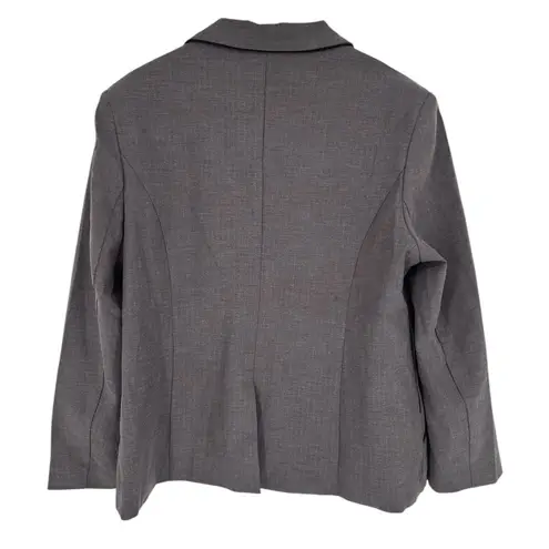 Disturbia Cointrelle Herringbone Piped Blazer size 16 Long Sleeve NWT Collared Gray