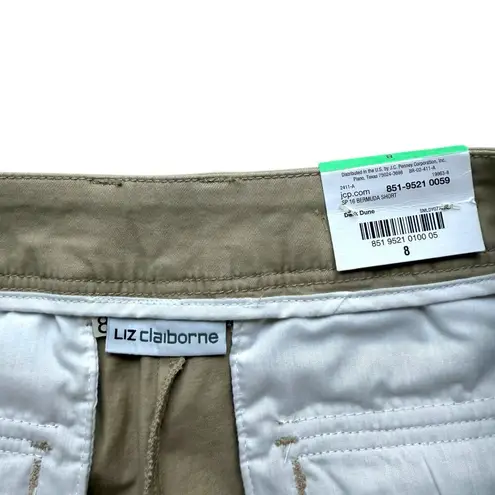 Liz Claiborne NWT  Classic Chino Bermuda Shorts Khaki Size 8 - Preppy - Image 5