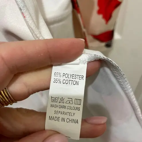 Boutique Cream Floral Open Front Blazer Large