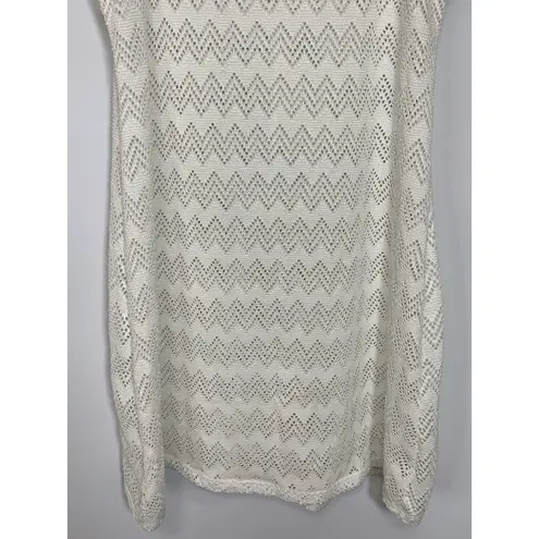 Women's Criss Cross Lace Tank Dress Swimsuit Beach Swim Cover Up White Medium White