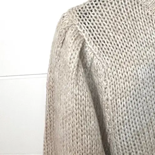 Luvlink XS Pullover Sweater Puff Sleeve Crewneck Beige Knitwear Cottagecore Y2K Tan
