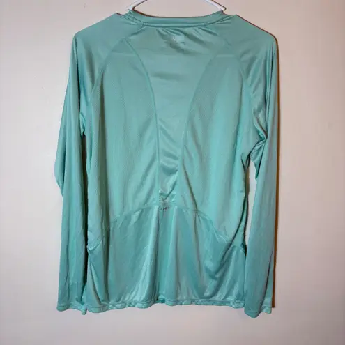 Marmot Womens Long Sleeve Top Activewear Athletic Teal Patterned Large