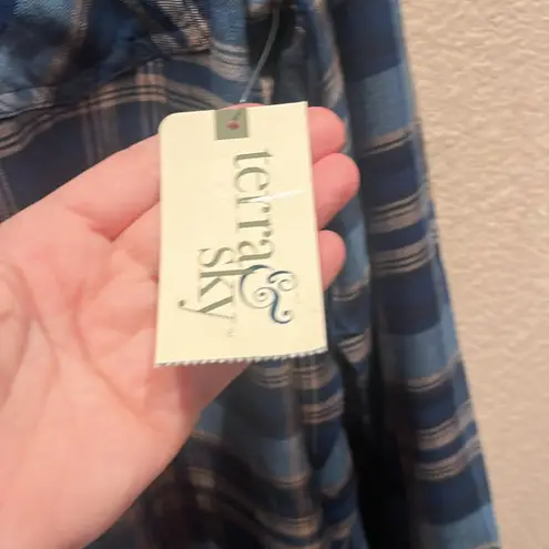 Terra & Sky New Women’s Viscose Plaid Flannel Style Shirt Size 3X NWT