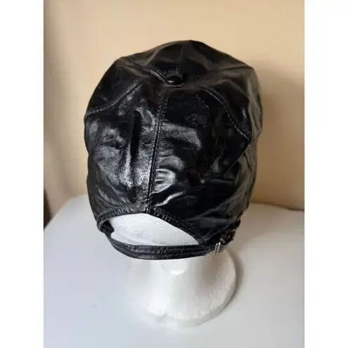 Vintage Style Black Leather Bucket Hat Retro 90s Y2K Fashion Accessory