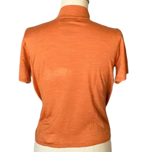 SAG HARBOR Ladies Thin Burnt Orange Silky Summer Sweater ~ Women's Size L Petite Size L