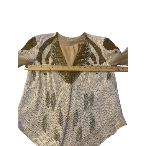 Haute Hippie (Serena Gossip Girl) Beaded Blazer Tan/ Gold XS Evening Jacket