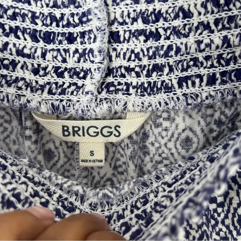 Briggs New York Womens Linen Blend Navy White Tribal Patterned Shorts Size S - Image 4