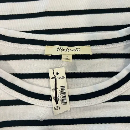 Madewell Women’s  Everyday Boxy Crop Tee in Stripe Size Small NWT #NU865