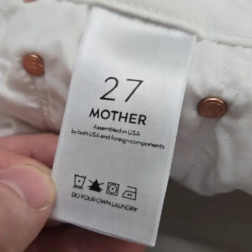 Mother White Navy Stripe Looker Ankle Glass Slipper Racer Skinny Jeans Size 27