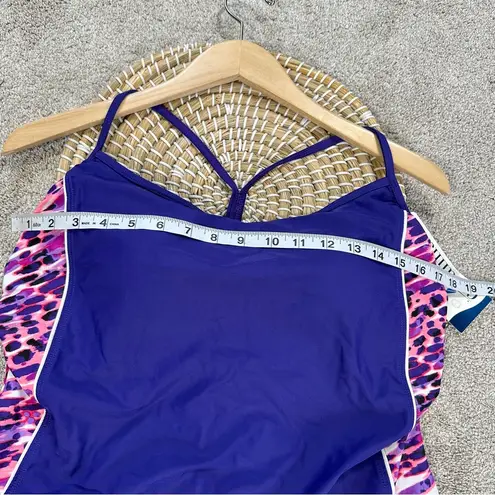 Catalina NWT  Women’s Racer Back Tank One-Piece Swimsuit in Purple Plus Size 2X