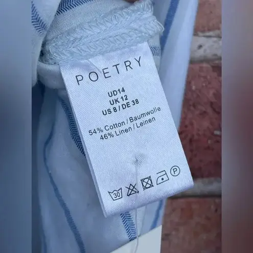Poetry STRIPE BUTTON THROUGH SHIRT SIZE 8