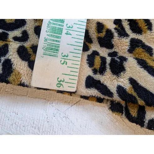 Charter Club Intimates Leopard Print Fleece Robe Belted Shawl Collar XL Brown