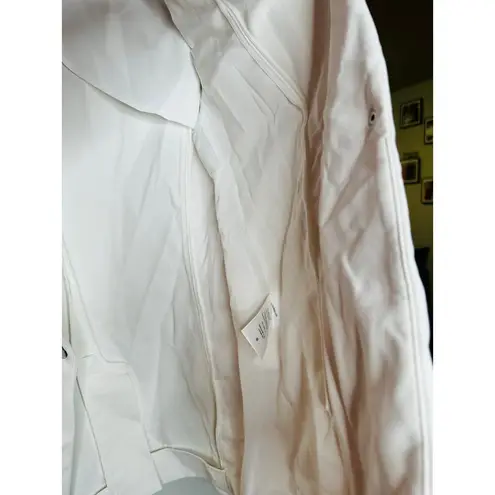Veronica Beard White Bi-Stretch Notched Collar Single Snap Jacket Size 2