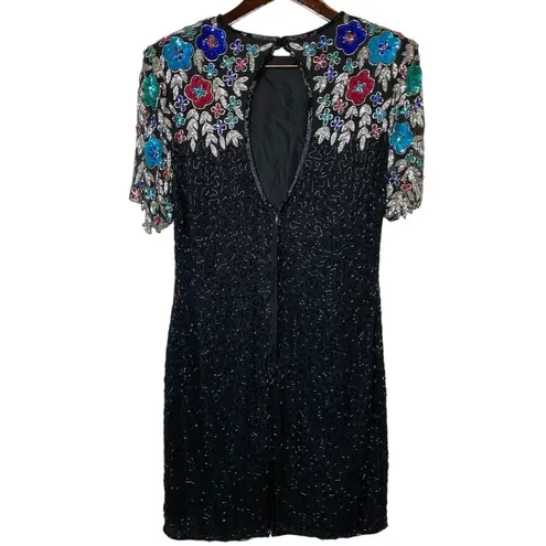 Laurence Kazar Vintage Beaded Sequin Silk Dress
