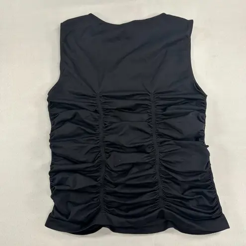 LAST TANG0 Black L/XL Sleeveless Scoop Neck Ruched Tank Top Size L