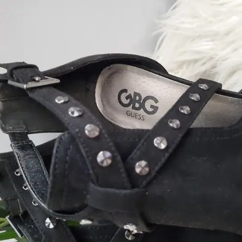 GBG Guess Black Open Toe Platform Stiletto Heels 9M Size 9