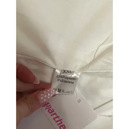 NEW Marthea White Strapless Sleeveless Zip Bandeau Bustier Corset Crop Top XXL