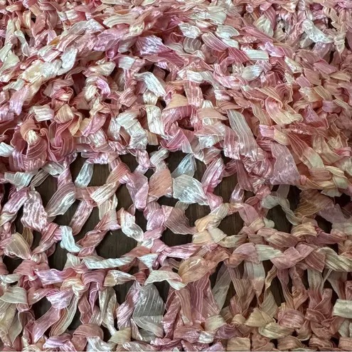 Hand knit with large needles, draped tunic / dress / beach coverup, NWOT White Size M