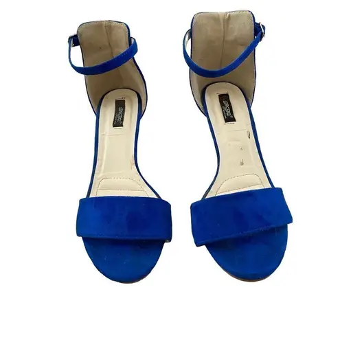 Sturio Stiletto Heels Ankle Strap Formal Strappy Shoes Feminine Pumps Blue Size 8
