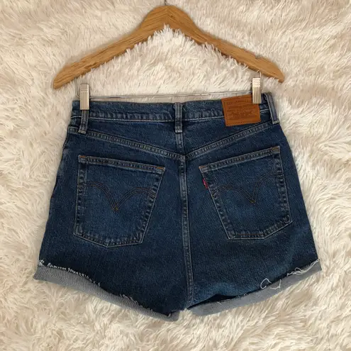 Levi's  ribcage denim shorts in dark blue